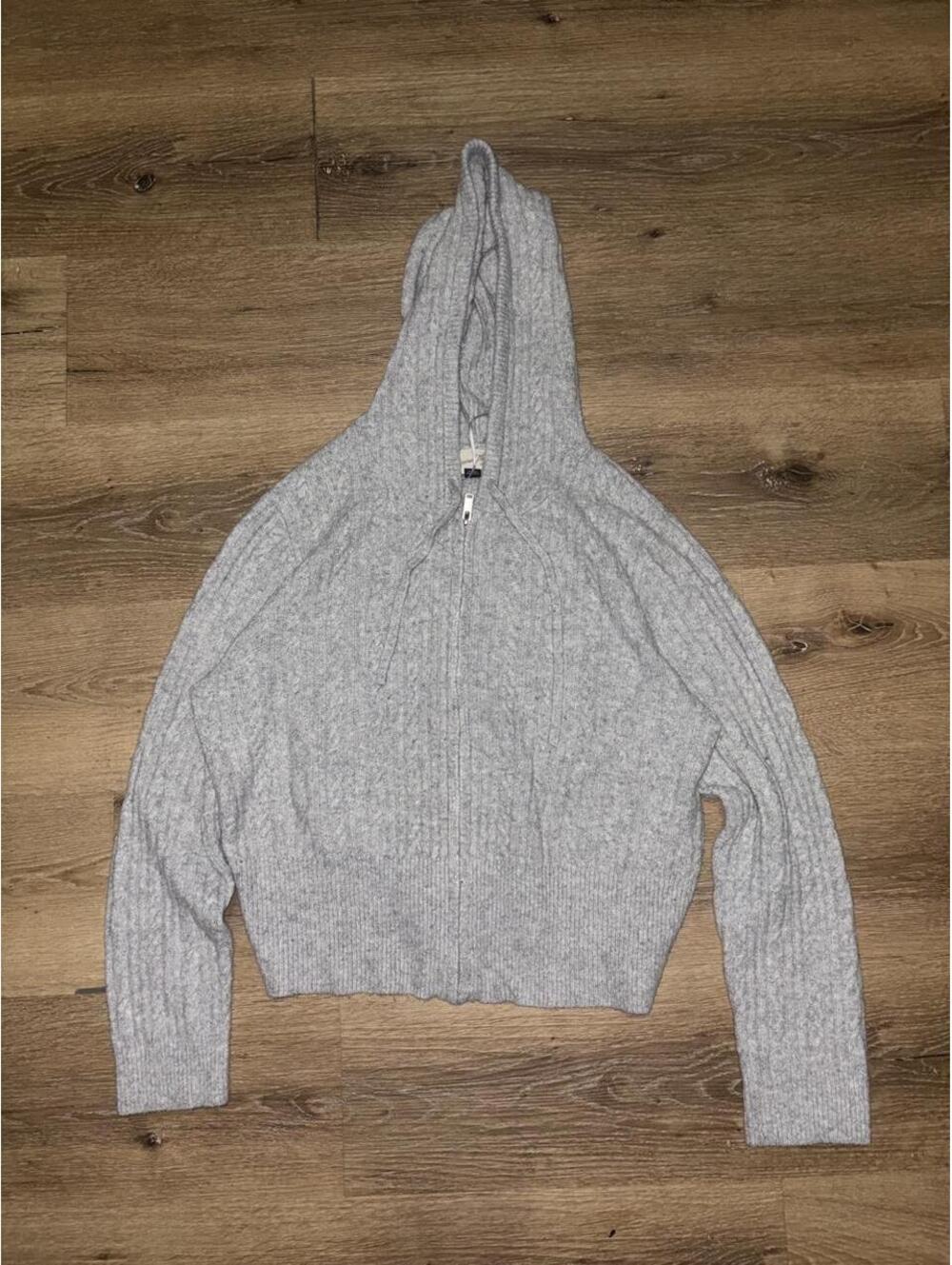 Universal Thread Goods Co. Gray Ribbed Zip-Up Hoodie M